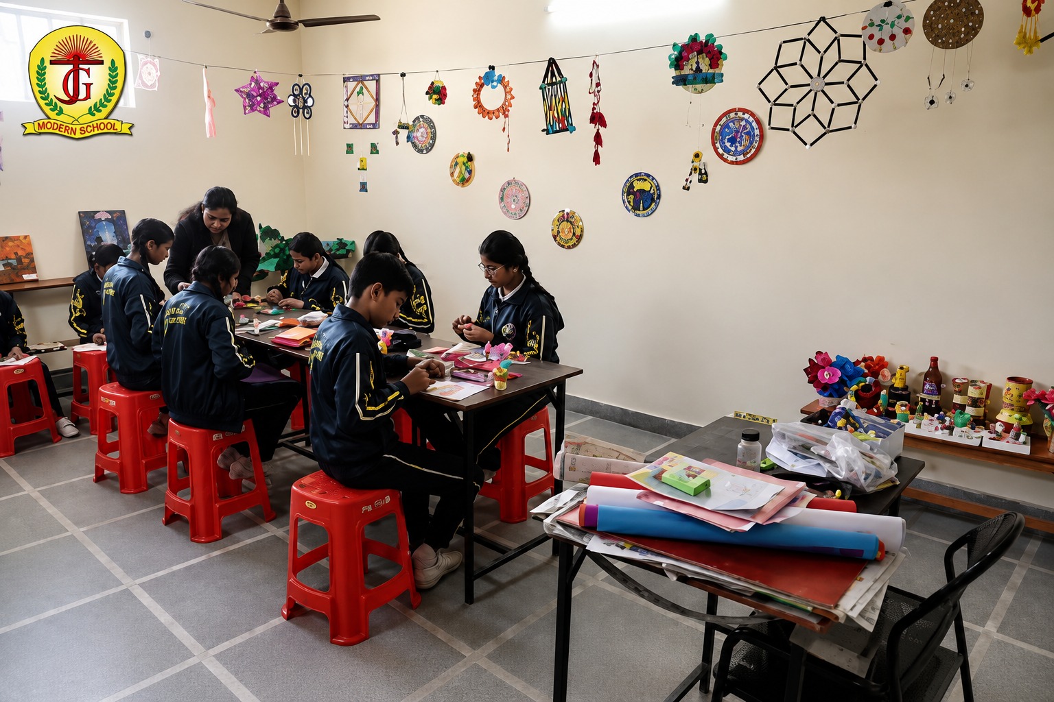 Exhibition displaying arts and crafts